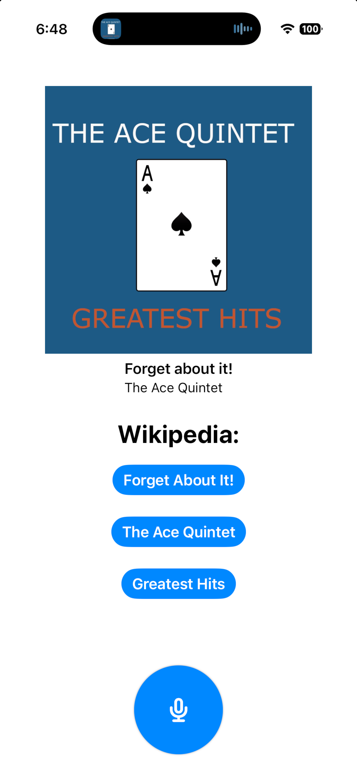 screenshot of iphone app