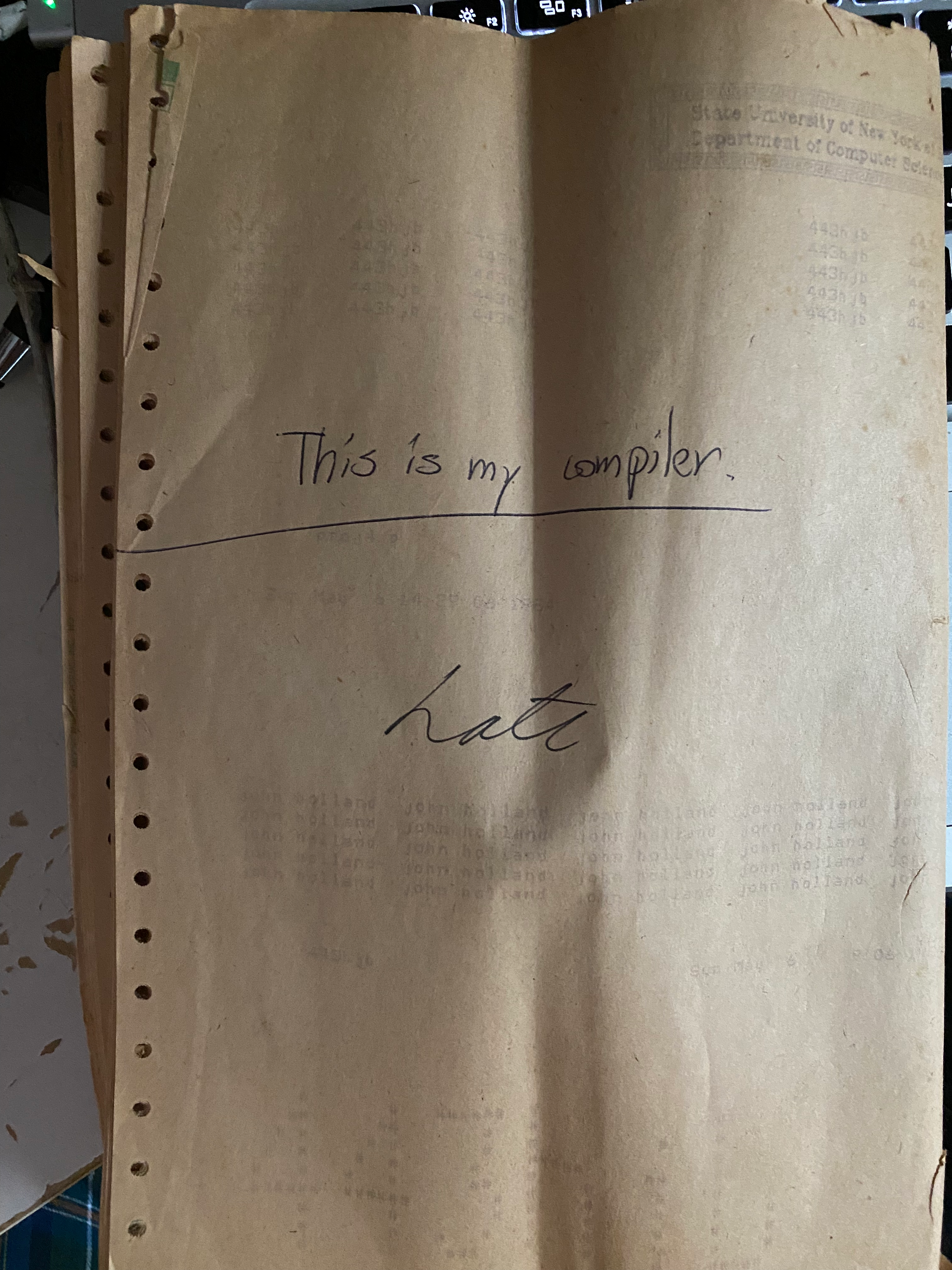 a 40 year old line printer printout, labeled 