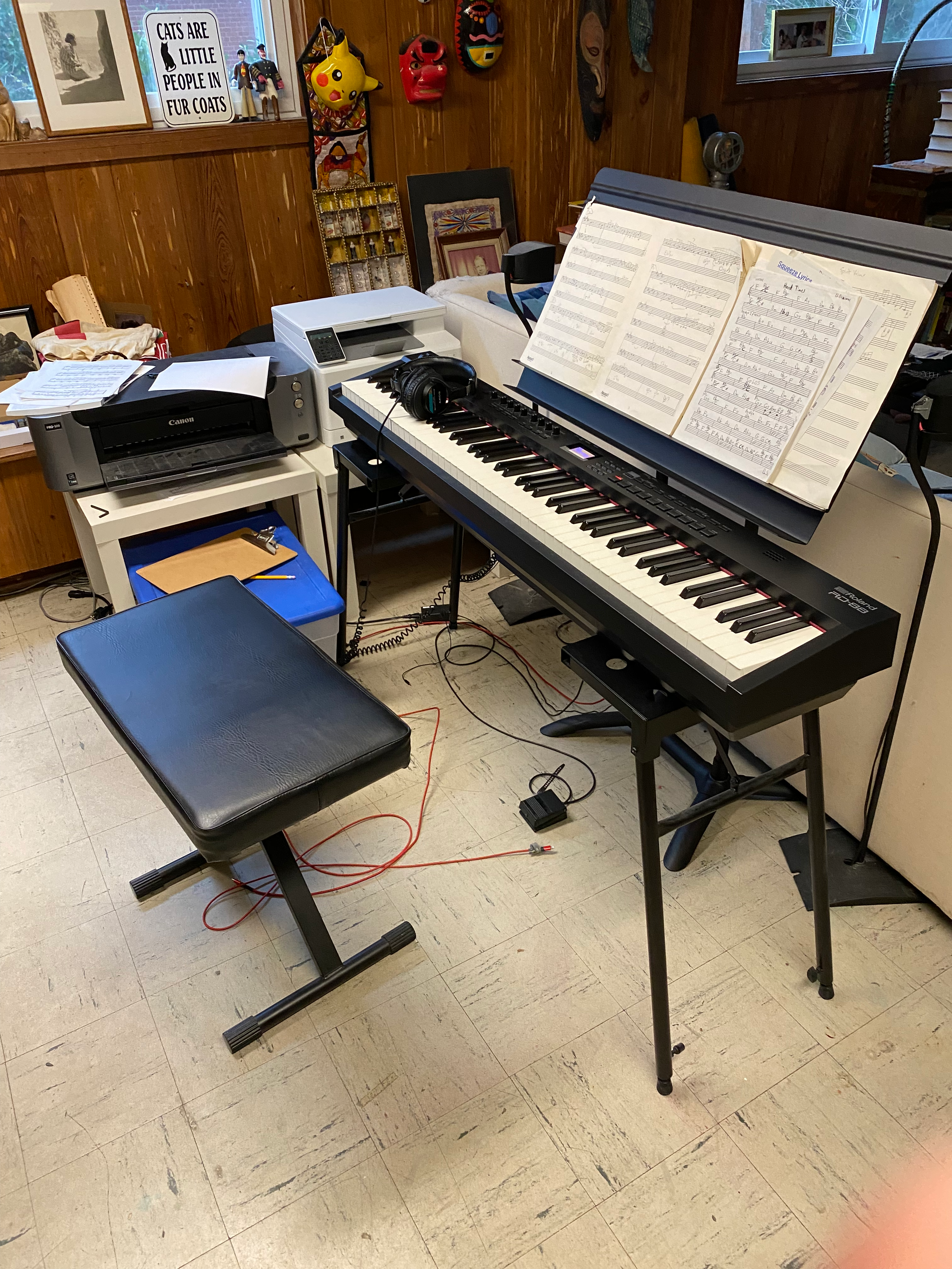 my digital piano and new music stand