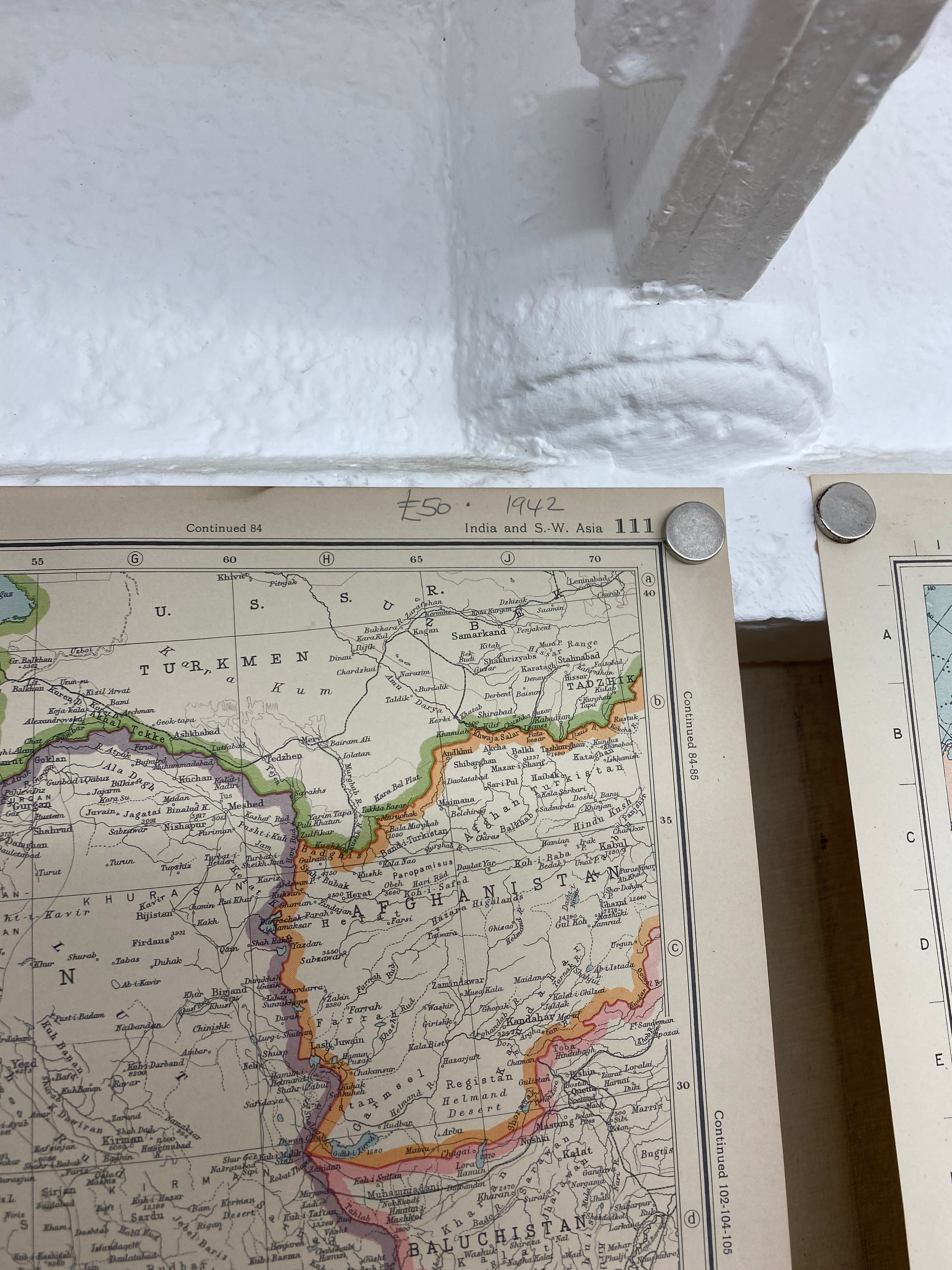 photo of the same map, showing the upper right where the price and date is