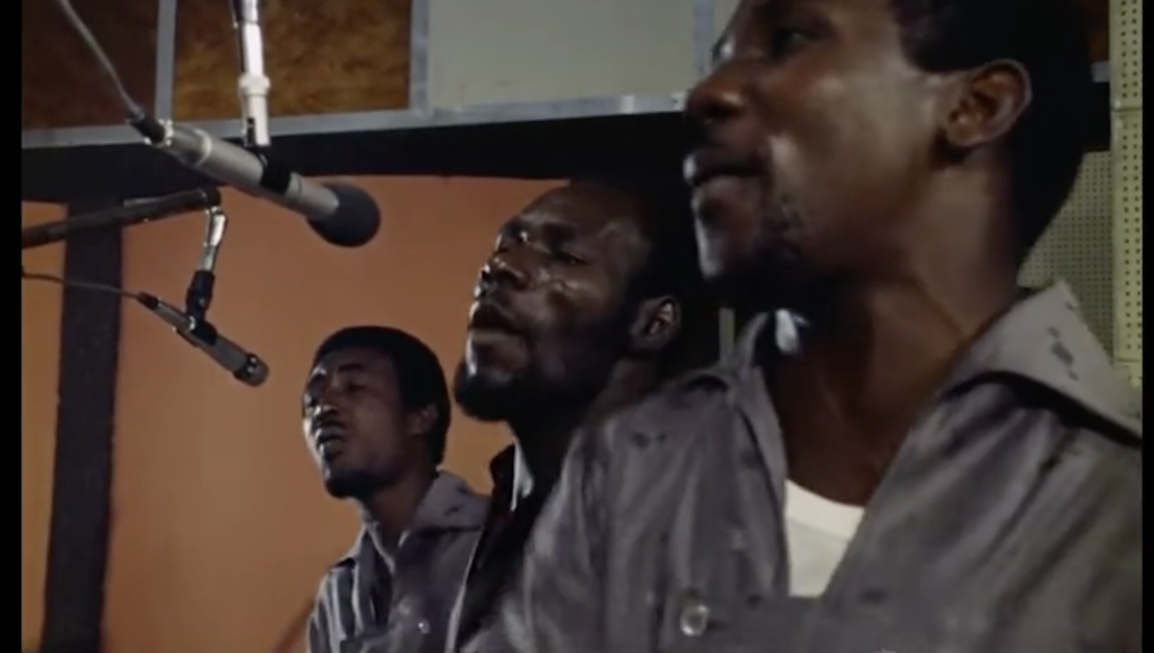 toots and the maytals recording in the studio from the movie The Harder They Come