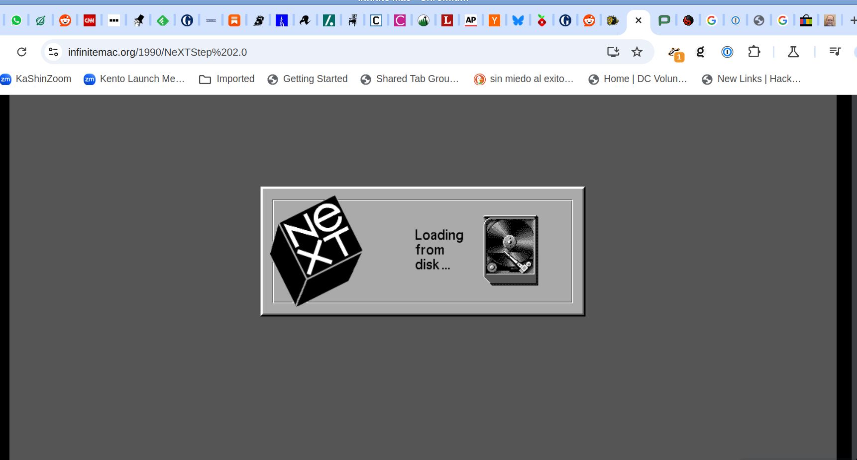 screenshot of NeXTStep running in a chromium browser